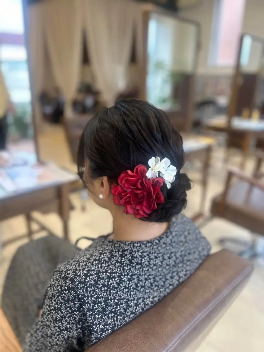 セミロング ヘアアレンジ 透明感カラー/まつパ /アレンジ🩷フウカのマツエク・マツパデザイン