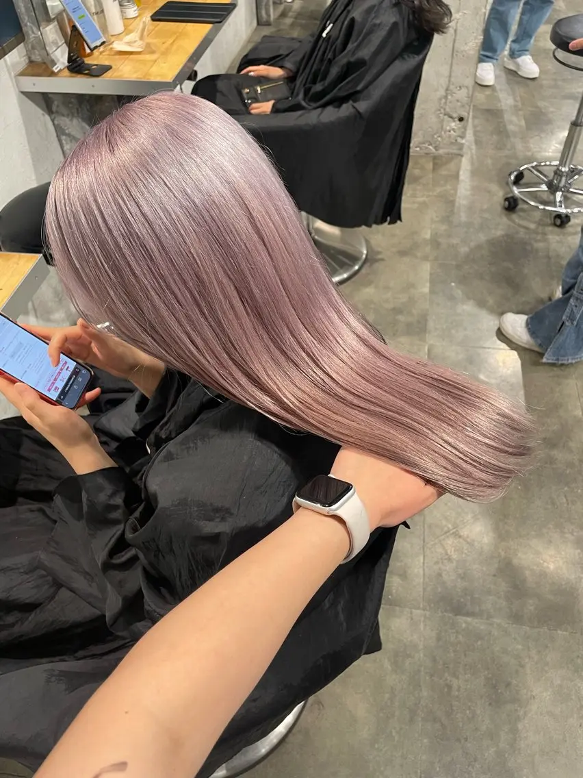 ロング カラー ヘアカラー ハイトーン 横浜💞ミオのヘアスタイル