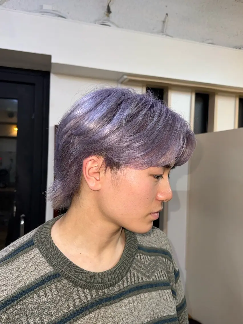 ショート カラー パープルカラー シルバー ヘアカラー ブリーチカラーモデル 募集中/ リョウスケのヘアスタイル