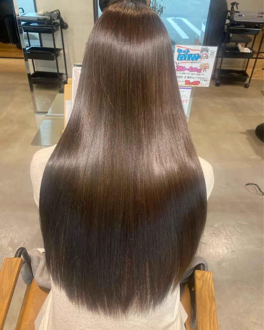 ロング トリートメント カット 縮毛矯正 トリートメント くろだ まみのヘアスタイル