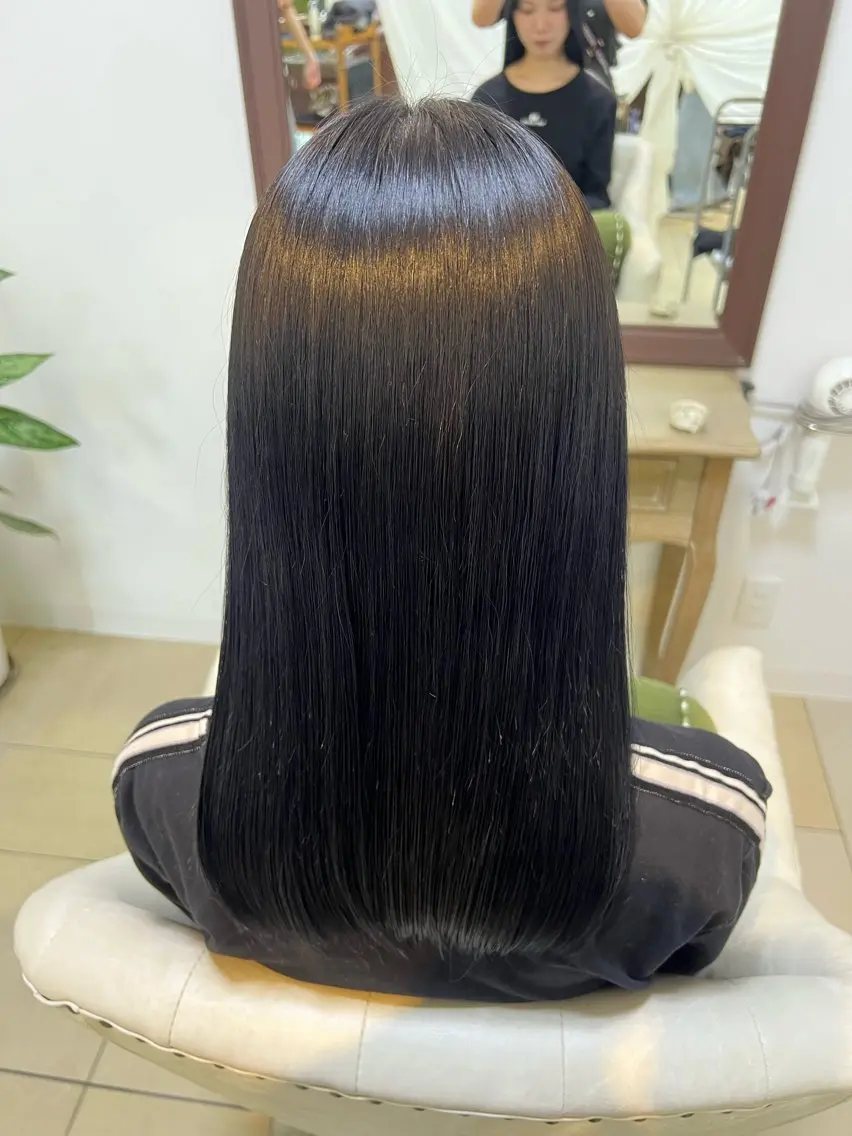 セミロング ヘアカラー トリートメント eMuエミュ‪ ¨̮⃝ayakaのヘアスタイル