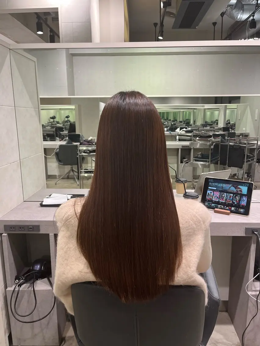セミロング パーマ 縮毛矯正 特化生田のヘアスタイル