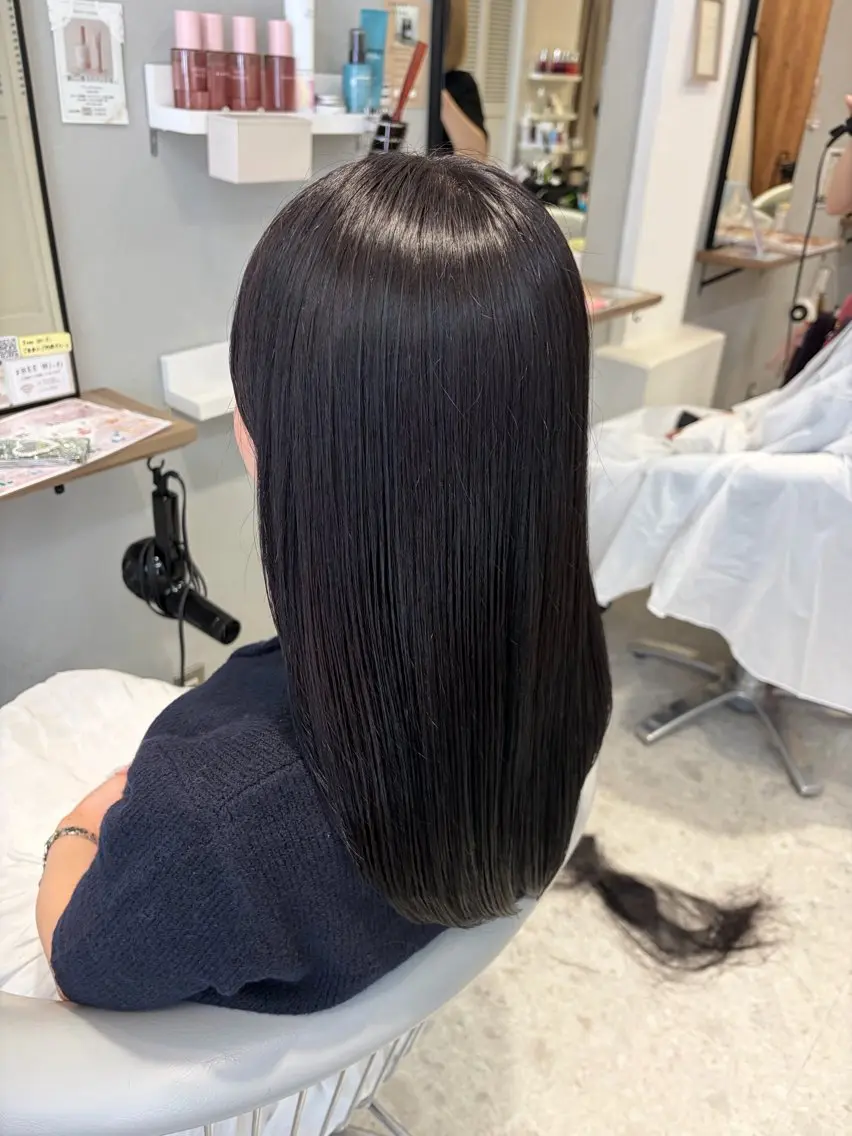 ミディアム カット ヘアカラー トリートメント ハイレート🤍🫧 池田のヘアスタイル