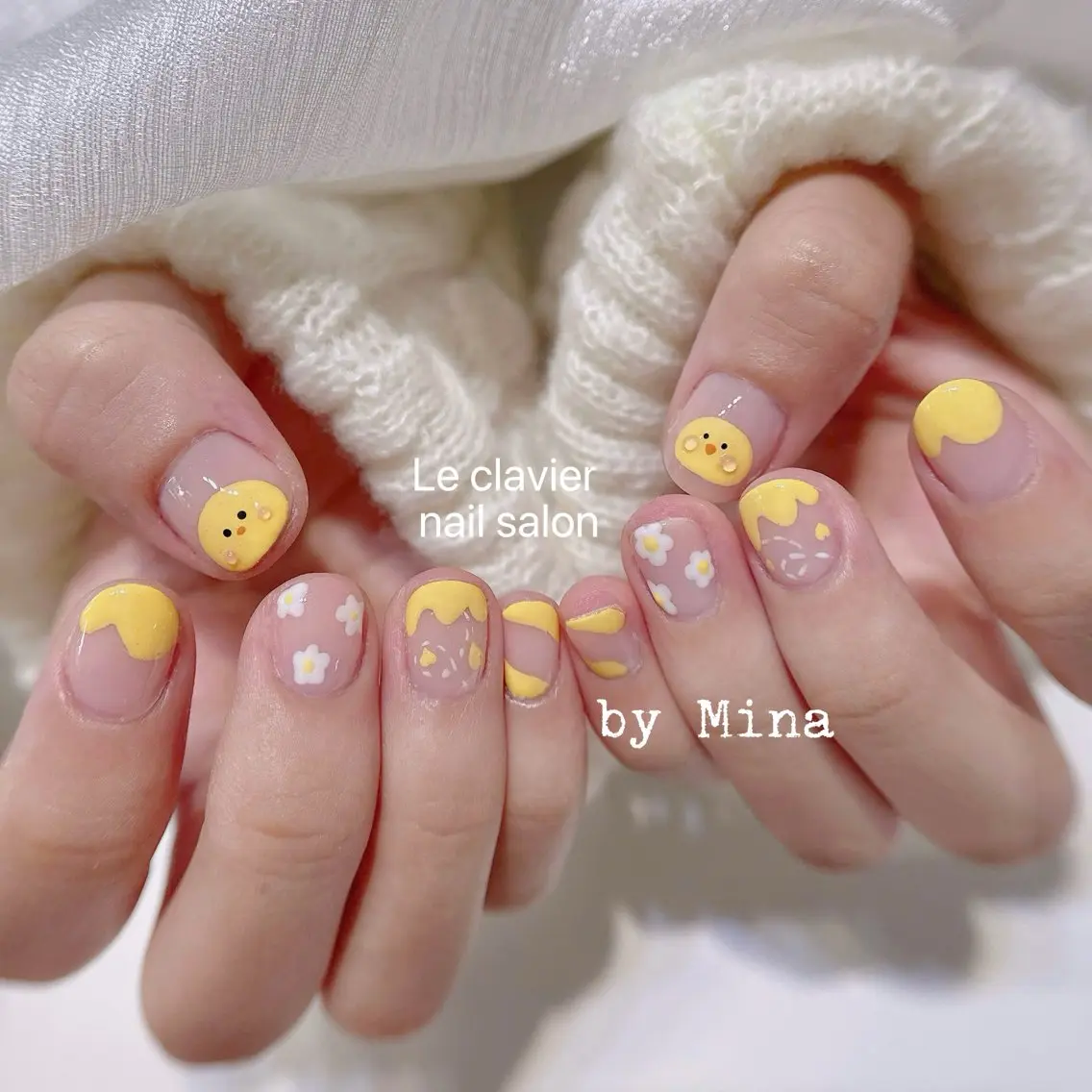 ネイル アートネイル 長さ出し フレンチネイル ジェルネイル 韓国ネイル ハンドネイル ハンドケア Mina Nailのネイルデザイン