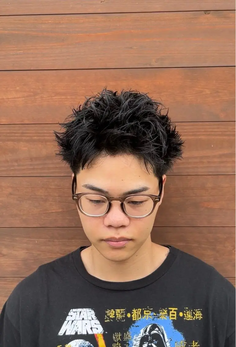 メンズ スパイキーショート カット パーマ トリートメント 今在家 玲【艶髪スト レート/メンズ】のヘアスタイル