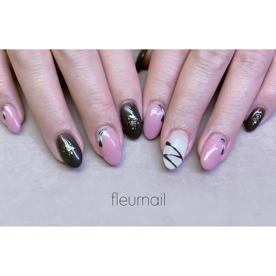ネイル ジェルネイル パラジェル バレンタイン ハンドネイル fleurnail miuraのネイルデザイン