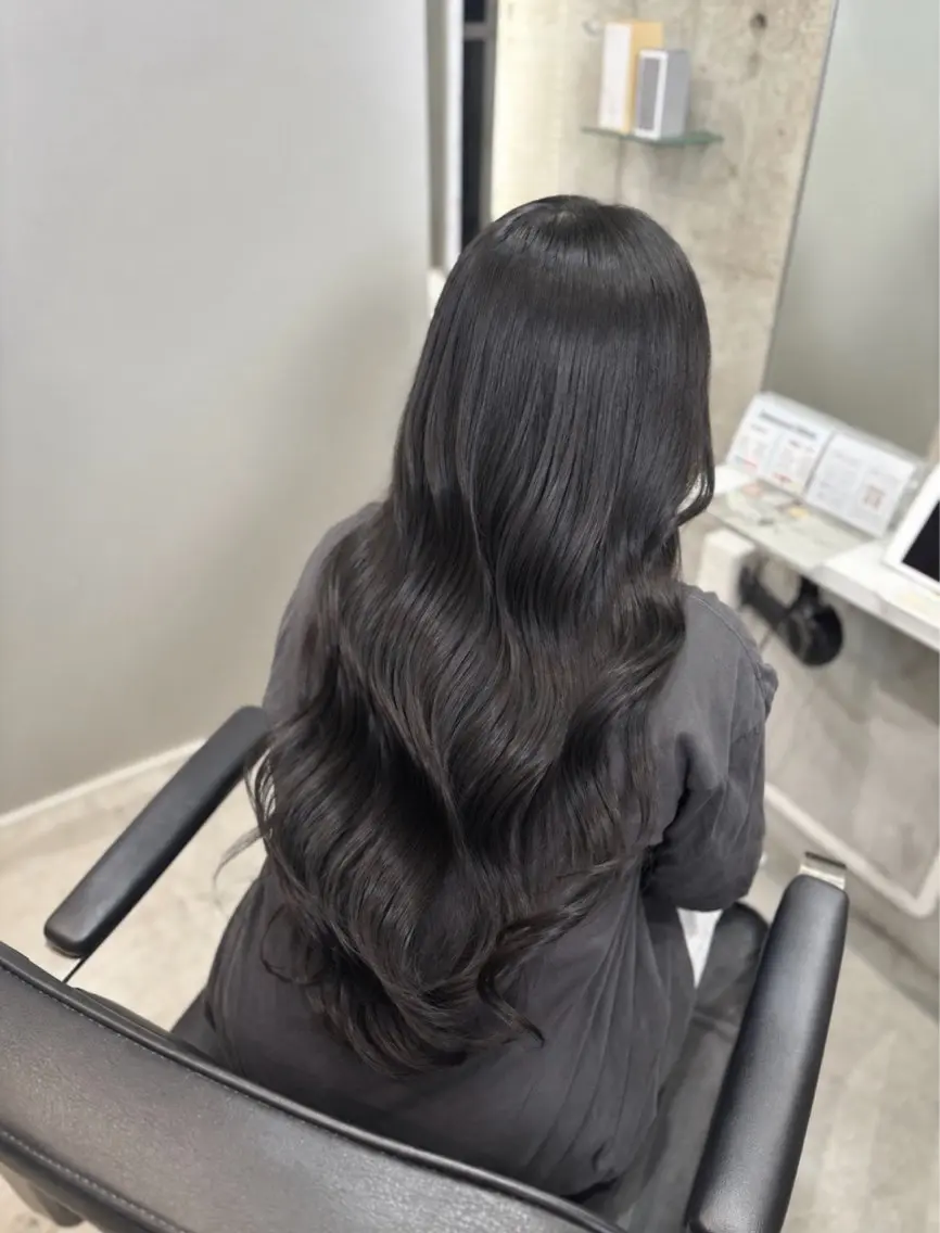 ロング カラー 黒髪 ナチュラルブラック ヘアカラー ふうか 天六/天満/中崎町のヘアスタイル