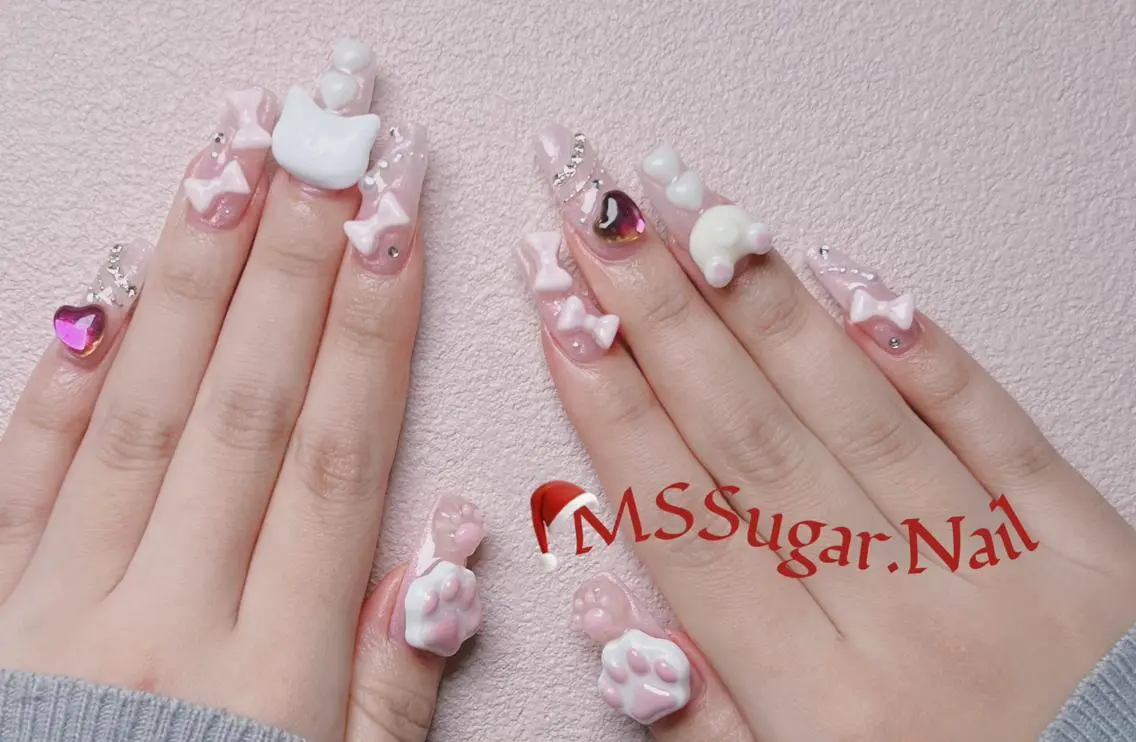 ネイル ハロウィン ロングネイル マグネットネイル スカルプネイル ネイルチップ MSSugar Nailのネイルデザイン