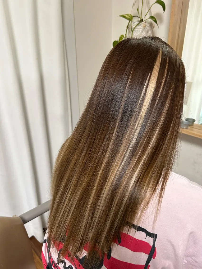 【インナーorハイライト】レミーエクステ👑(最高級人毛100%ストレート)67cm(編み込み)1本400円の写真