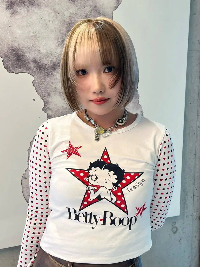 ミディアム カラー ベージュカラー ブラウンカラー デザインカラー ボブ カット ヘアカラー トリートメント AMI🎀韓国ヘア 透明感カラーのヘアスタイル