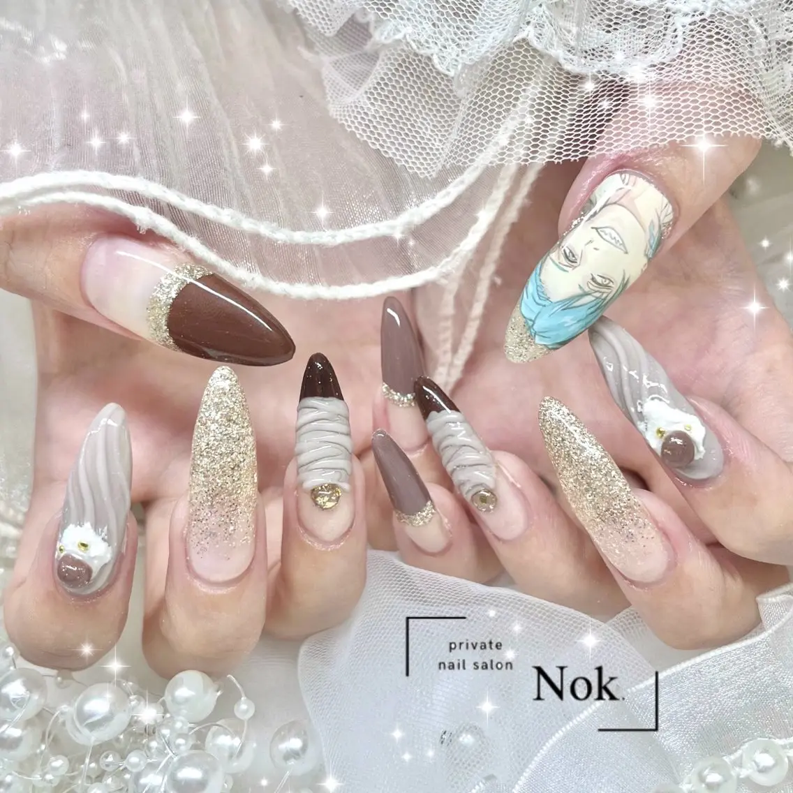 ネイル ハンドネイル 池袋痛ネイル Nok. 渡辺のネイルデザイン