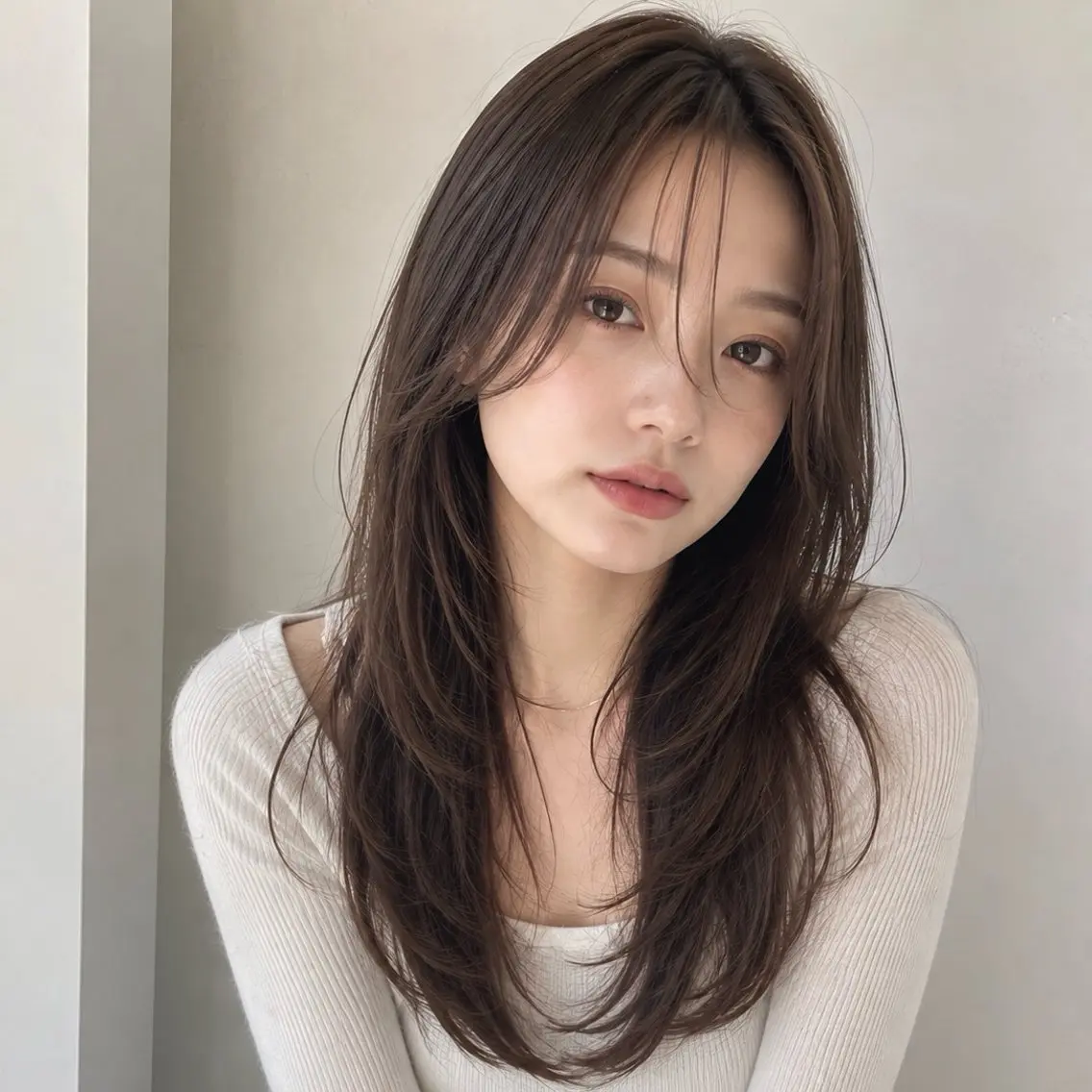 【𝖲𝖭𝖲掲載撮影🉑限定】顔まわりレイヤーカット+カラー+3stepトリートメントの写真
