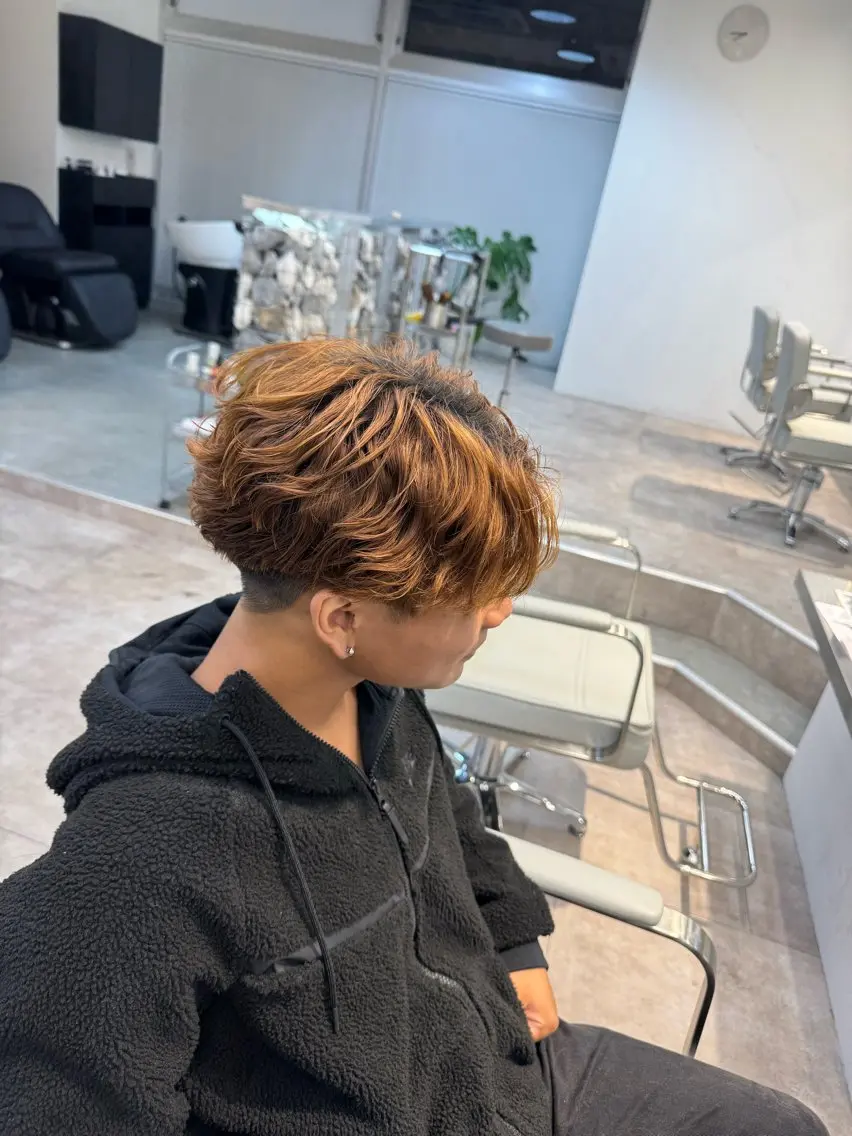 パーマ メンズ 林 翔空のヘアスタイル