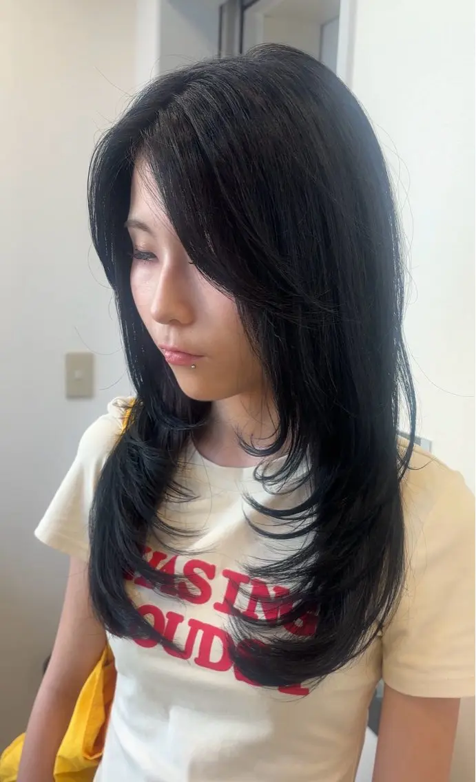 カラー カット ヘアカラー 韓国レイヤー艶カラー ブリーチ otohaのヘアスタイル