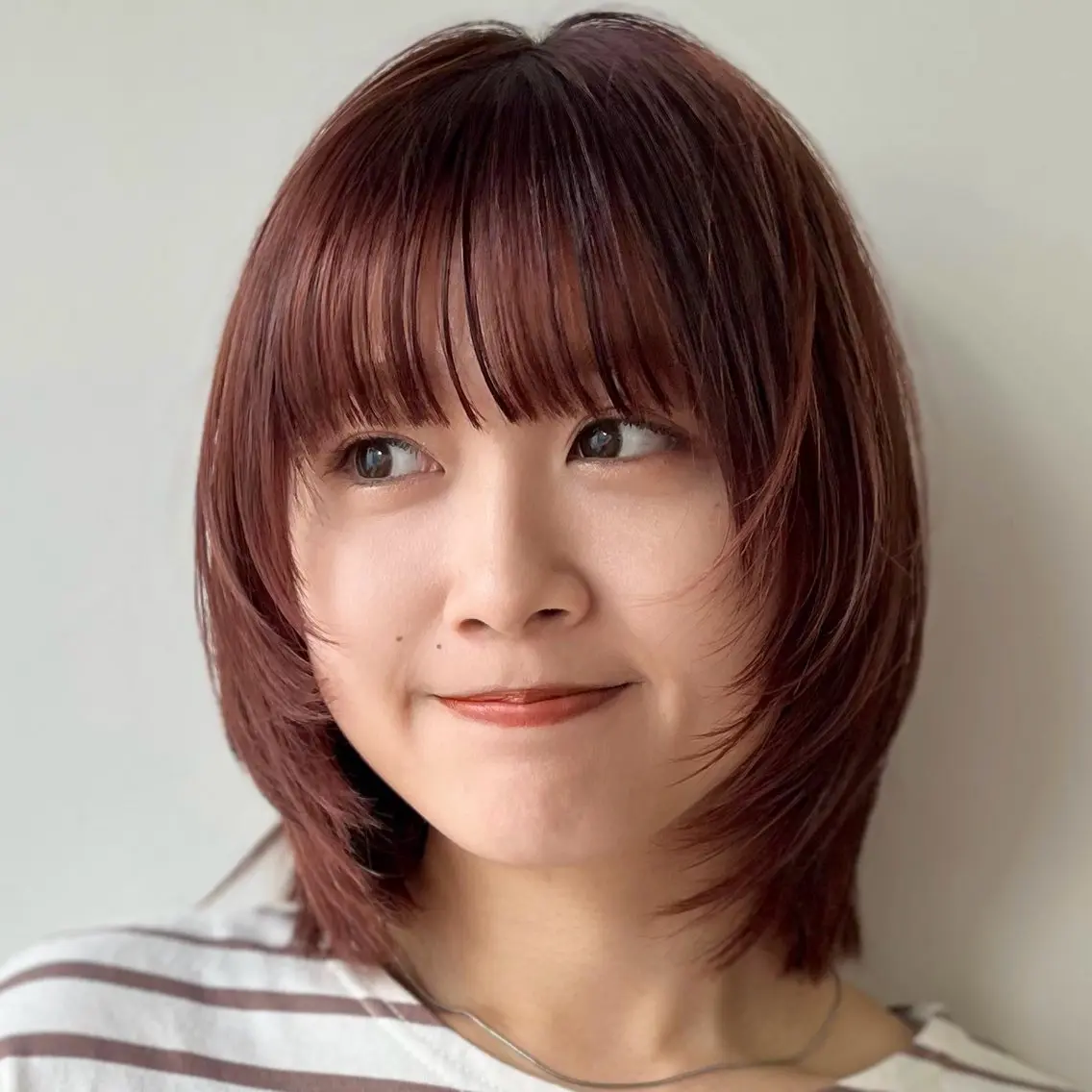ミディアム ボブ ウルフカット カット ヘアカラー あやめ【顔まわり/レ イヤー/柔らかカラ】のヘアスタイル