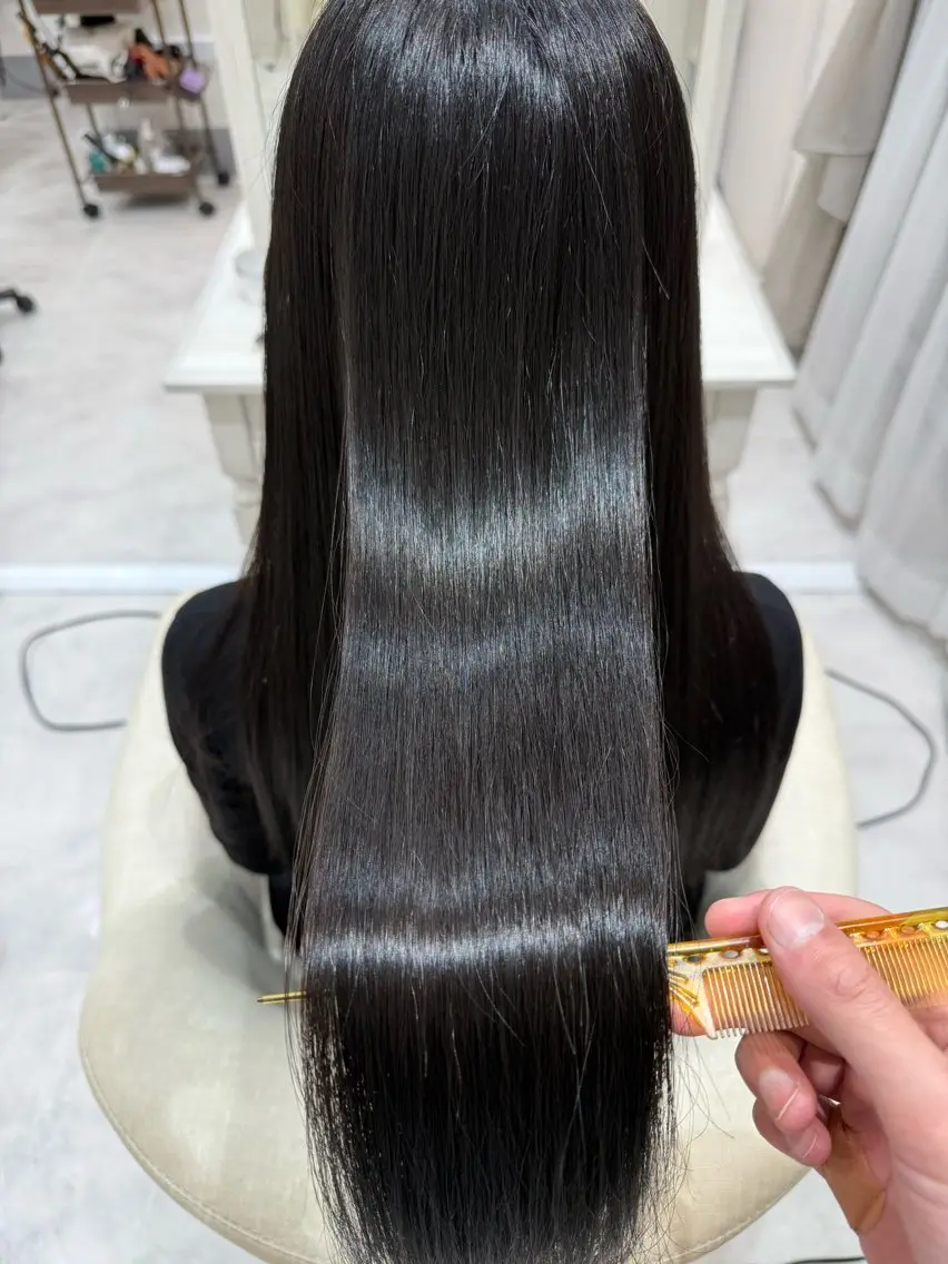ロング カット 縮毛矯正 Barrel 天王寺 YUUのヘアスタイル