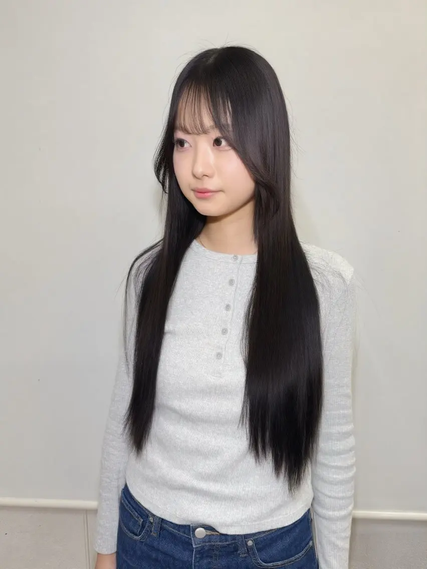 ロング カット エクステ レイヤーウルフ エクステ磯部のヘアスタイル