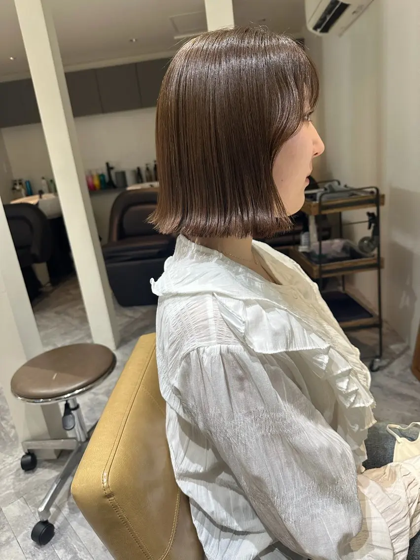 ショート カラー ボブ 縮毛/透明感カラー Mariamu🫧のヘアスタイル