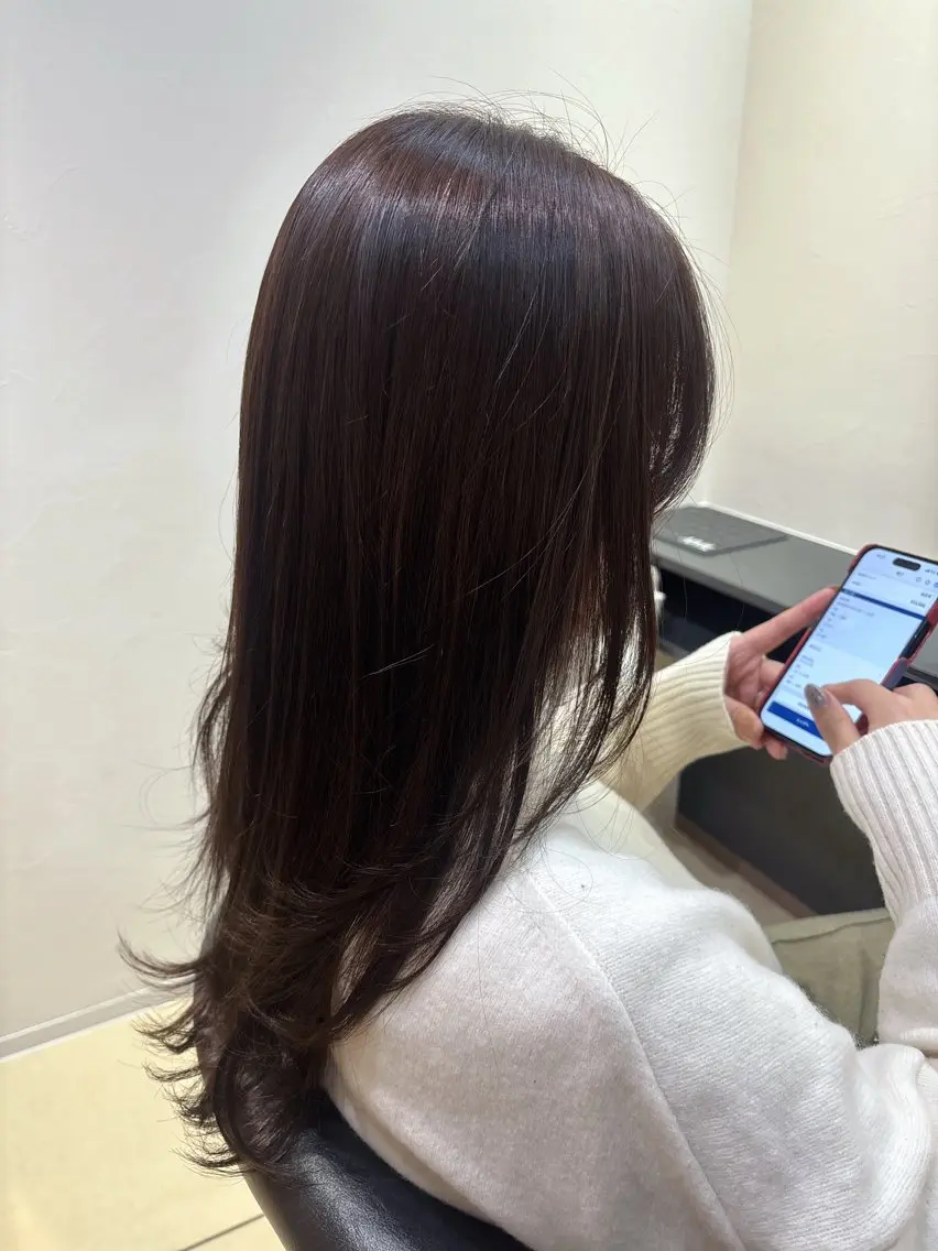 ロング カラー 透明感カラー カット ヘアカラー 🫧いお/透明感艶 カラー/縮毛矯正🫧のヘアスタイル