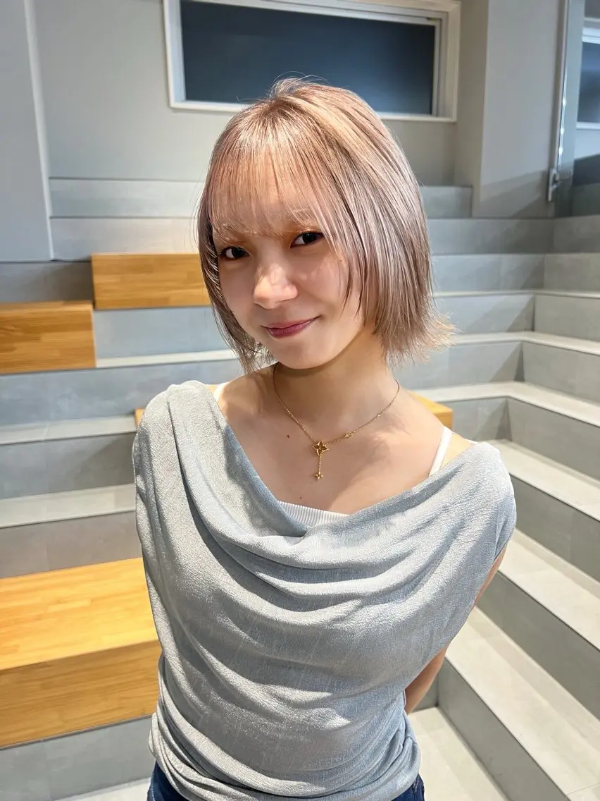 ショート カラー ベージュカラー ボブ レイヤーカット カット ヘアカラー トリートメント 吉沢遣人/レイヤー /髪質改善のヘアスタイル