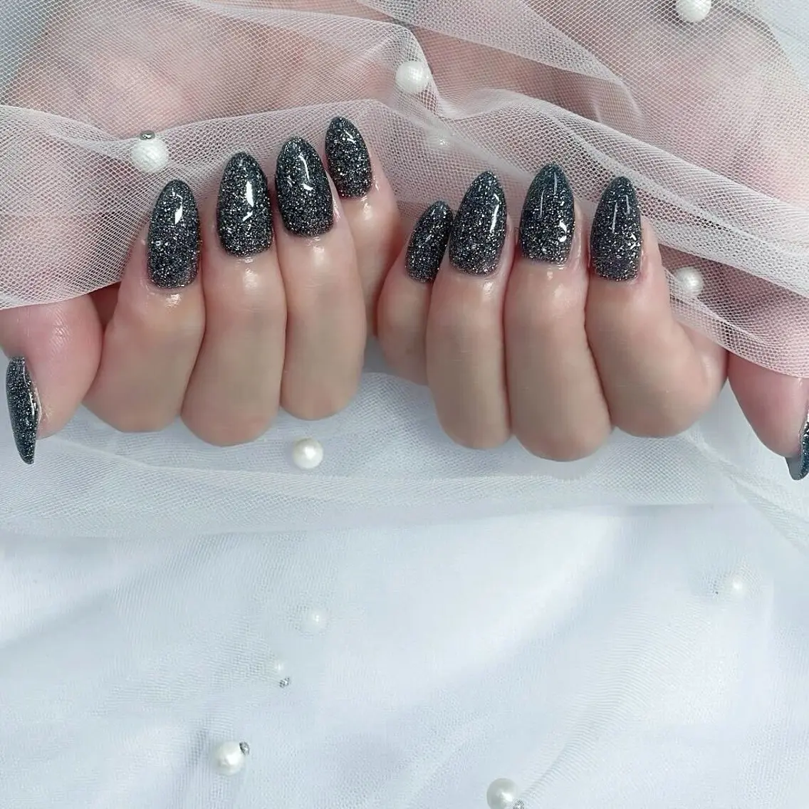 ネイル フラッシュネイル ジェルネイル マグネットネイル パラジェル Nail Neige🐈🌙のネイルデザイン