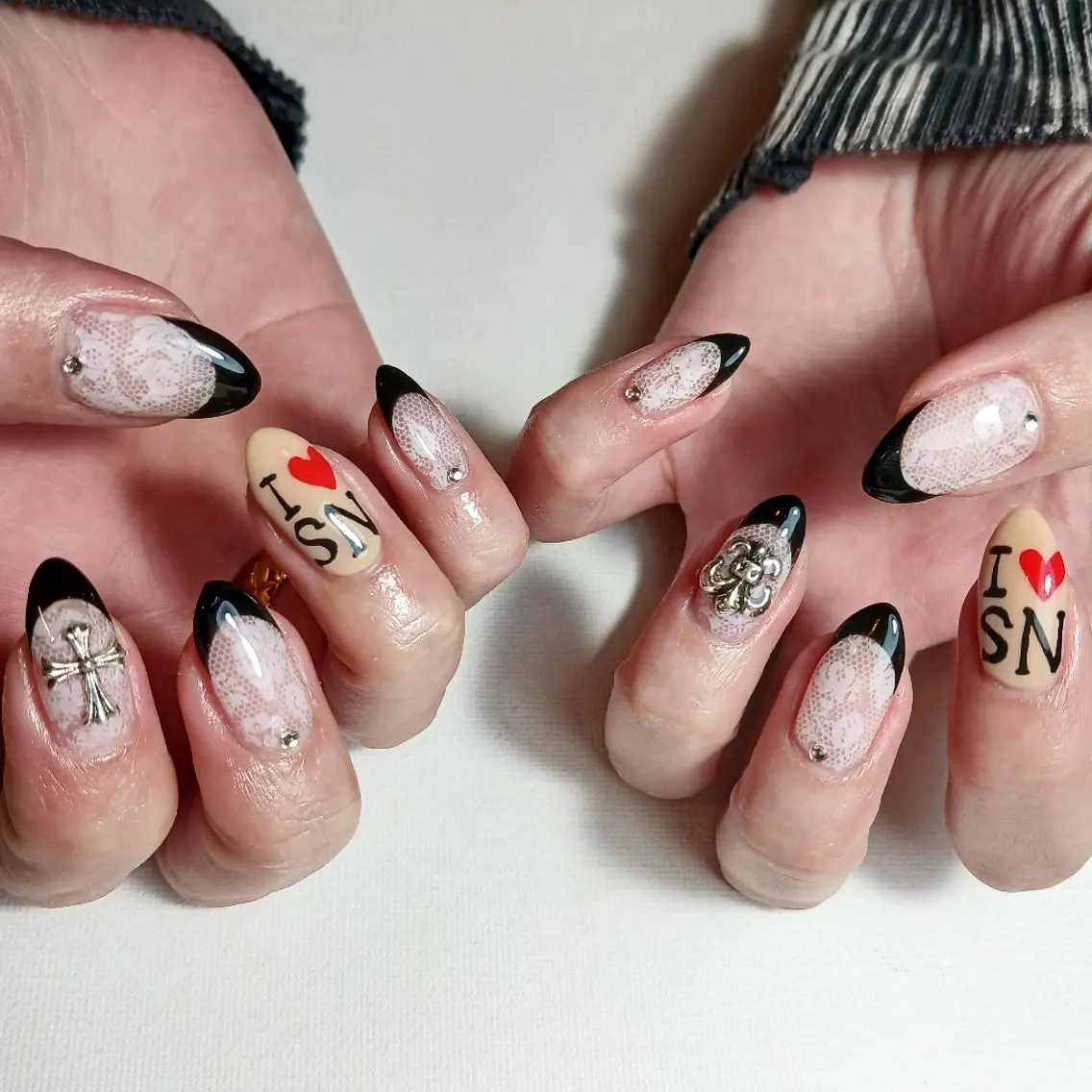 ネイル フレンチネイル ジェルネイル レース 持ち込み ハンドネイル owlnail /持込みデザイン専門のネイルデザイン