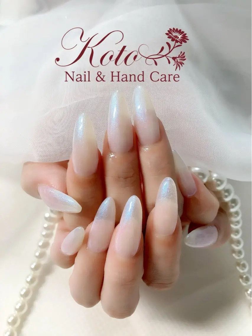 ネイル 長さ出し ジェルネイル 持ち込み ニュアンスネイル 赤色 ハンドネイル Nail Salon KOTOのネイルデザイン