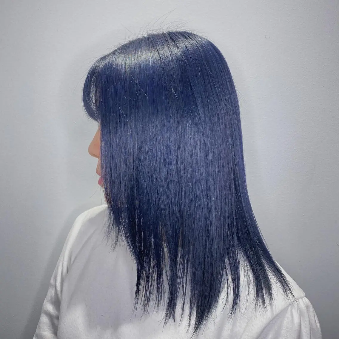 セミロング カラー ブルーカラー 暖色カラー🍊 せきゆうかのヘアスタイル