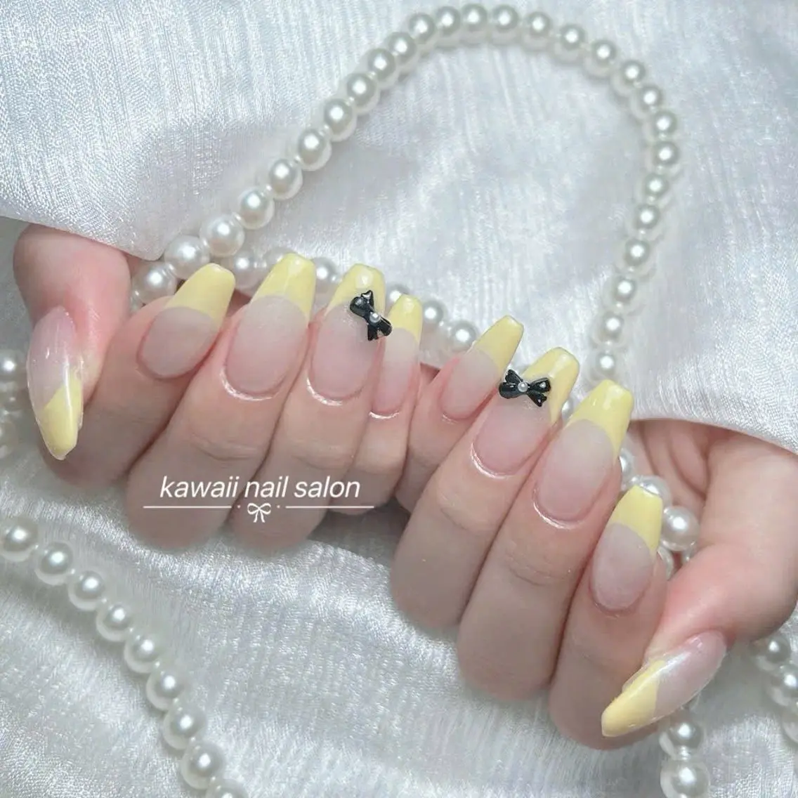 ネイル チークネイル ドット フレンチネイル 韓国ネイル レース Kawaii _Nailのネイルデザイン