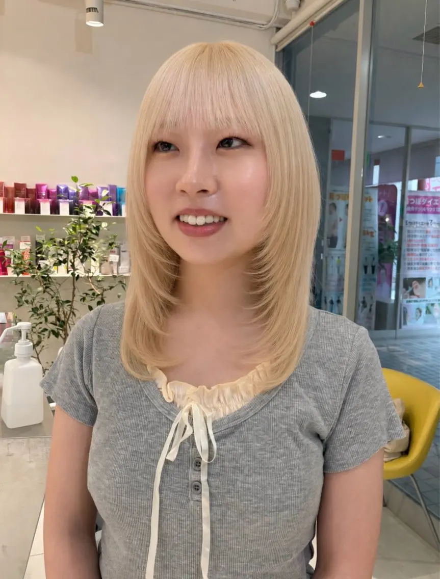 セミロング カラー カット ヘアカラー 浅野 匠のヘアスタイル