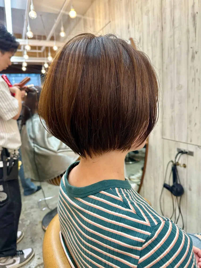 ショート カラー トリートメント カット ヘアカラー トリートメント 巻ける縮毛矯正✨ ボブ/ショートともきのヘアスタイル