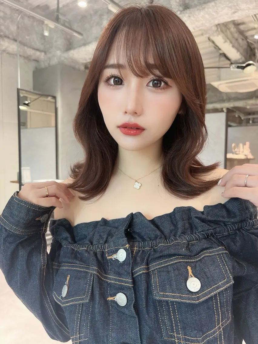 ミディアム カラー くびれヘア 髪質改善 似合わせカット カット ヘアカラー トリートメント ♦️髪質改善♦️ 【CHERIM】福島のヘアスタイル