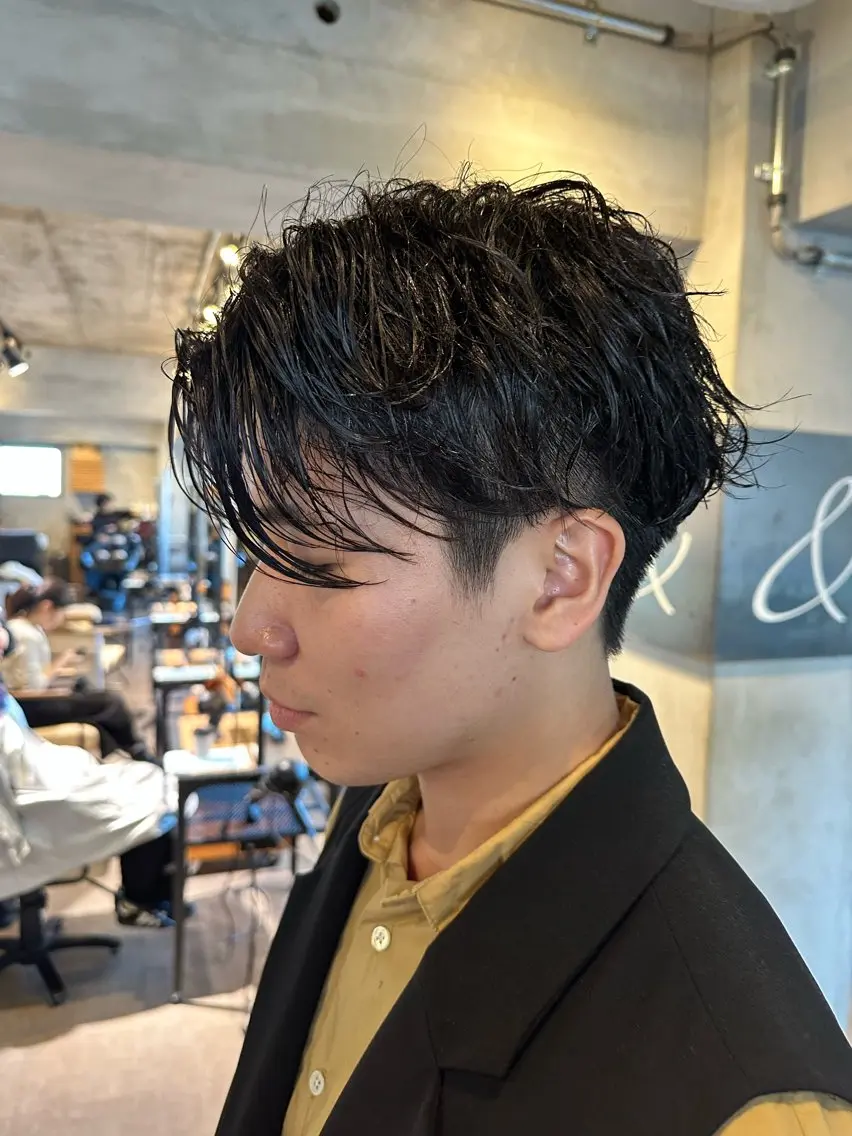 ショート パーマ メンズ カット パーマ スナップフォト確認 お願いします!竹内のヘアスタイル