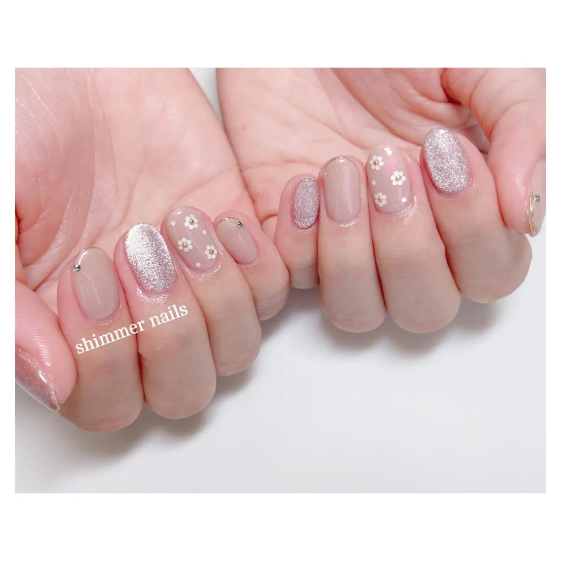 ネイル アートネイル フラワーネイル マグネットネイル shimmer nailsのネイルデザイン