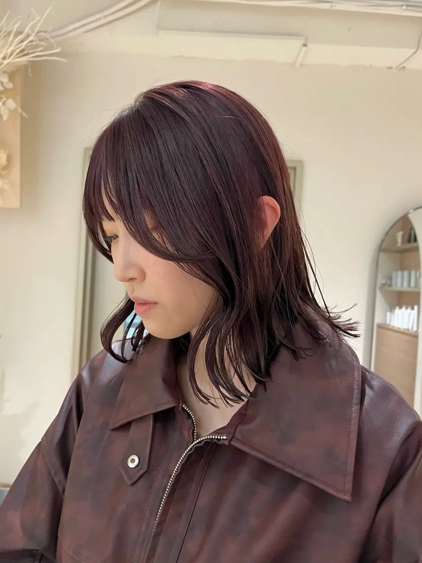 ミディアム カラー ラベンダーカラー ピンクカラー ピンクラベンダー ヘアカラー KANO🌷 艶カラーのヘアスタイル