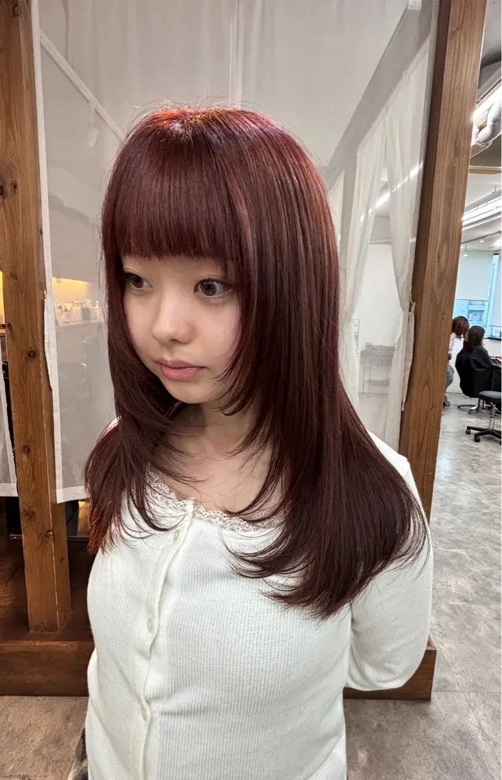セミロング カラー ブラウンカラー ピンクカラー ピンクブラウン カット ヘアカラー ブリーチなし/ダブル カラー🪼/ジュネのヘアスタイル