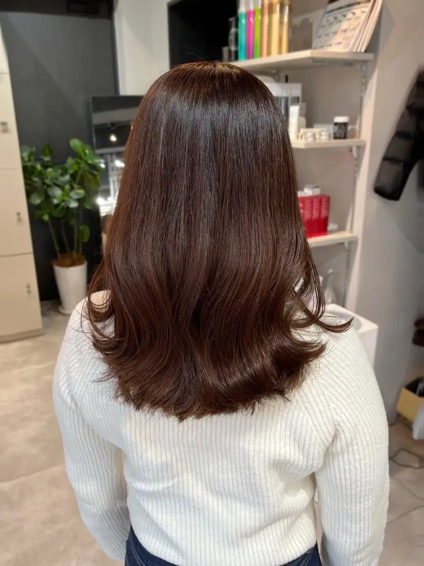 セミロング カラー うる艶カラー/恵比寿 ベージュ/丸山陽平のヘアスタイル