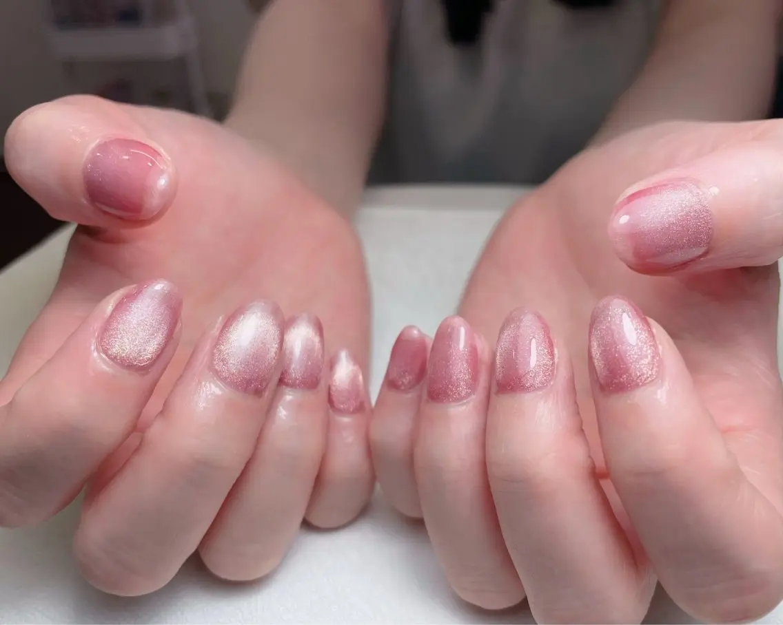 ネイル オーロラネイル 長さ出し フットネイル フレンチネイル ジェルネイル 中野駅から2分 MEO NAILのネイルデザイン