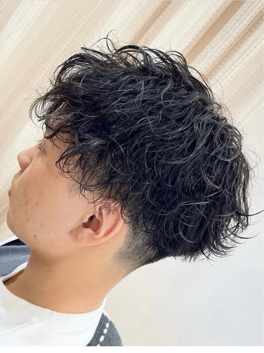 ショート パーマ メンズ 【木場✂️理容室】 メンズ清潔感カットのヘアスタイル