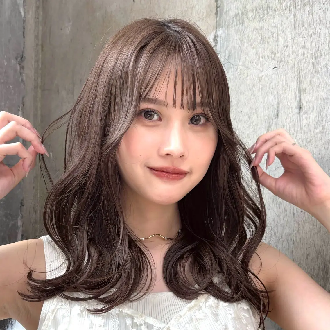 セミロング カラー ヘアカラー トリートメント 艶カラー/透明感/ 髪質改善/YUIKOのヘアスタイル