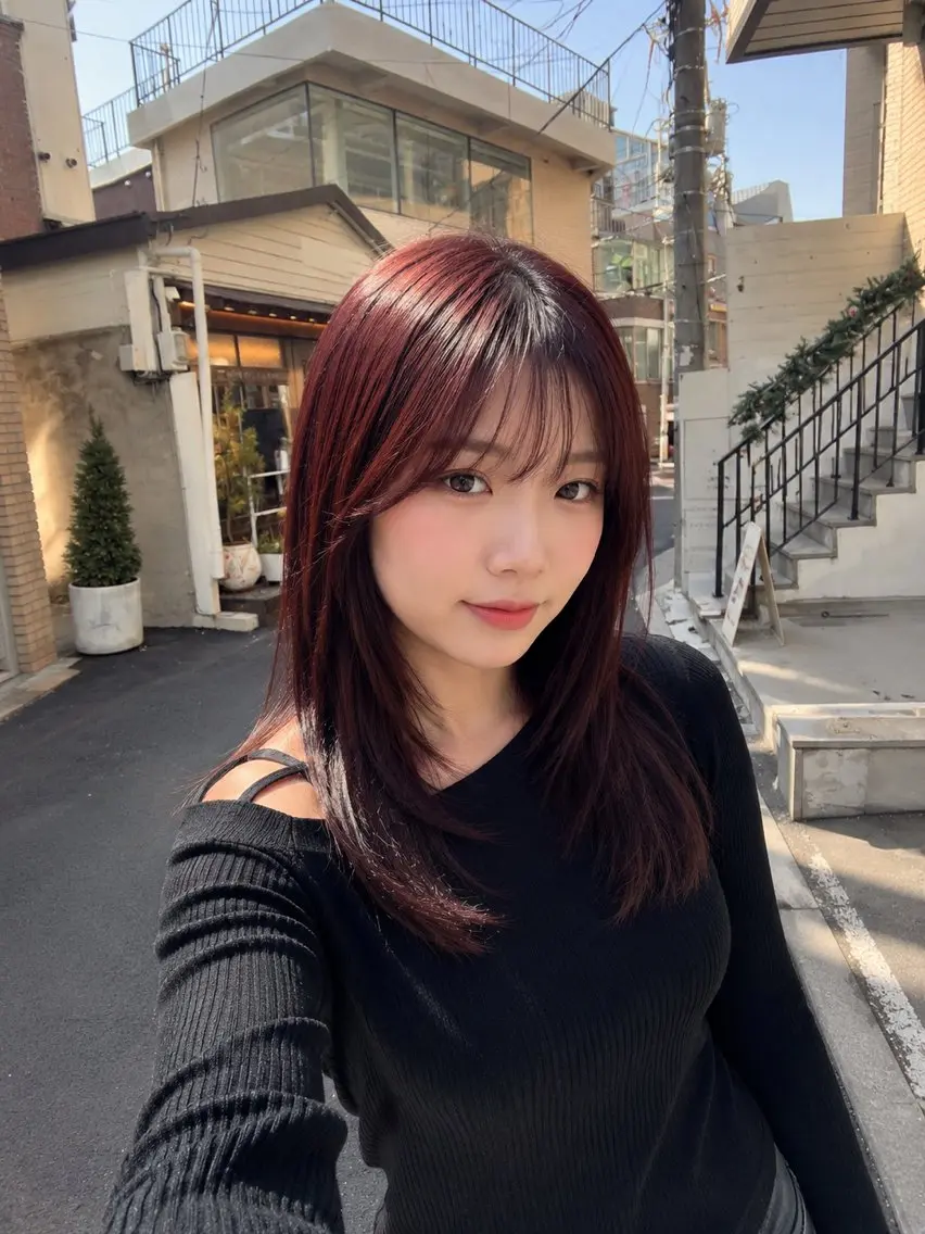 ロング レイヤーカット カット ヘアカラー トリートメント 心斎橋🤍inity KIKOのヘアスタイル