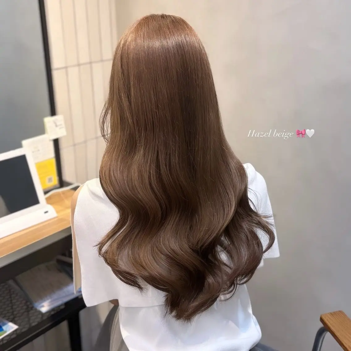 ロング カラー ベージュカラー ヘアカラー トリートメント 𝒌𝒚𝒐𝒌𝒂 ︎︎のヘアスタイル