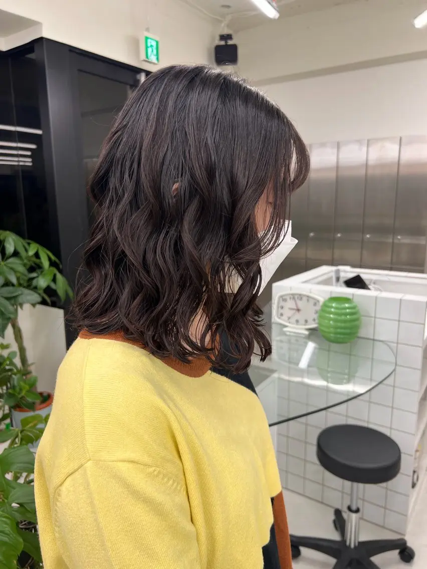 ミディアム パーマ パーマ ロングパーマ/パーマ /表参道/aobaのヘアスタイル