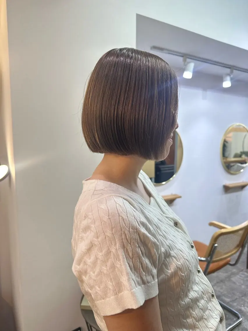 ショート カラー 透明感カラー ボブ 髪質改善 似合わせカット NOViiiCE ボブ/ブリーチなしのヘアスタイル