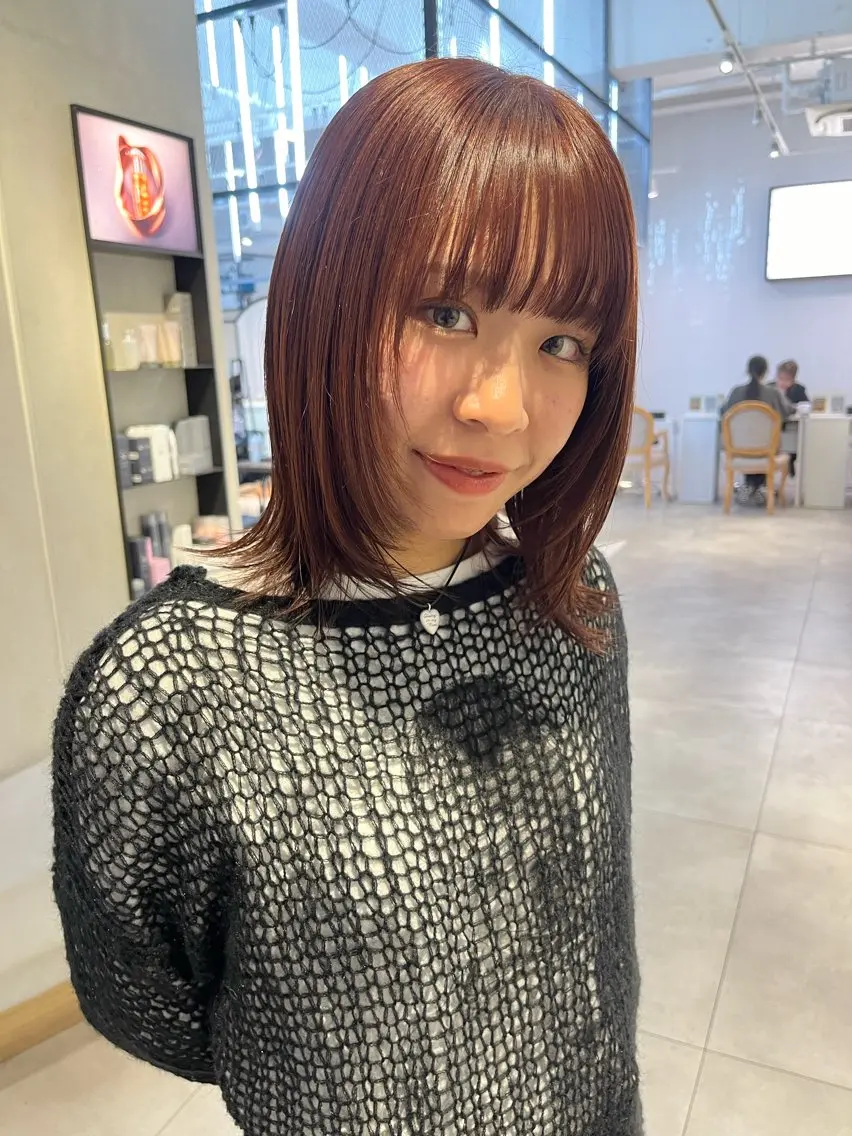 ミディアム カラー ブリーチ ブラウンカラー ダブルカラー ブリーチなしカラー ピンクカラー カット ヘアカラー トリートメント 吉祥寺/個性派/ kazuha🩰のヘアスタイル