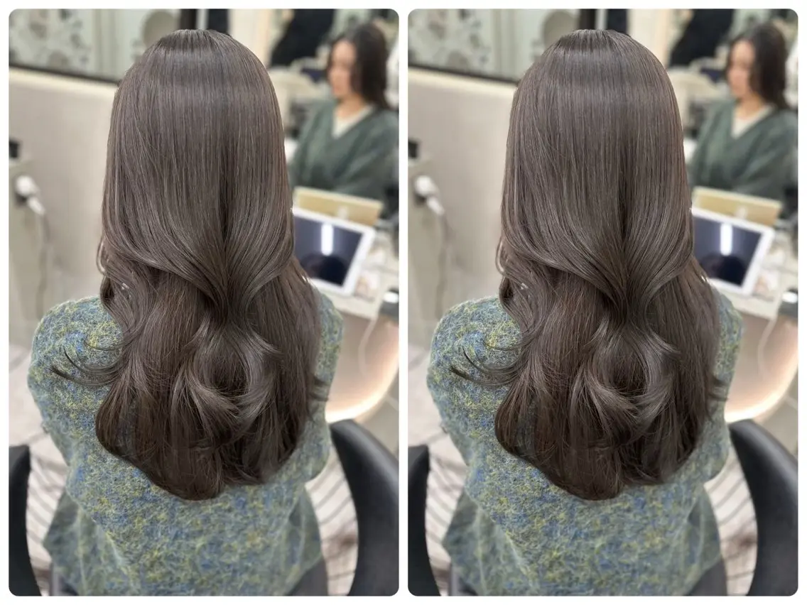 セミロング カラー アッシュ ベージュカラー ブリーチ ブラウンカラー 透明感カラー カット ヘアカラー トリートメント ✨レイヤー/韓国 /✨ヘア山下　遥のヘアスタイル