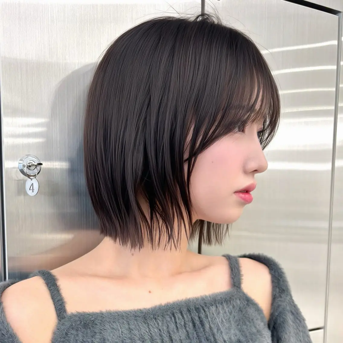 ミディアム ボブレイヤー ボブ レイヤーカット トリートメント レイヤー・カット モデル・透明感カラーのヘアスタイル