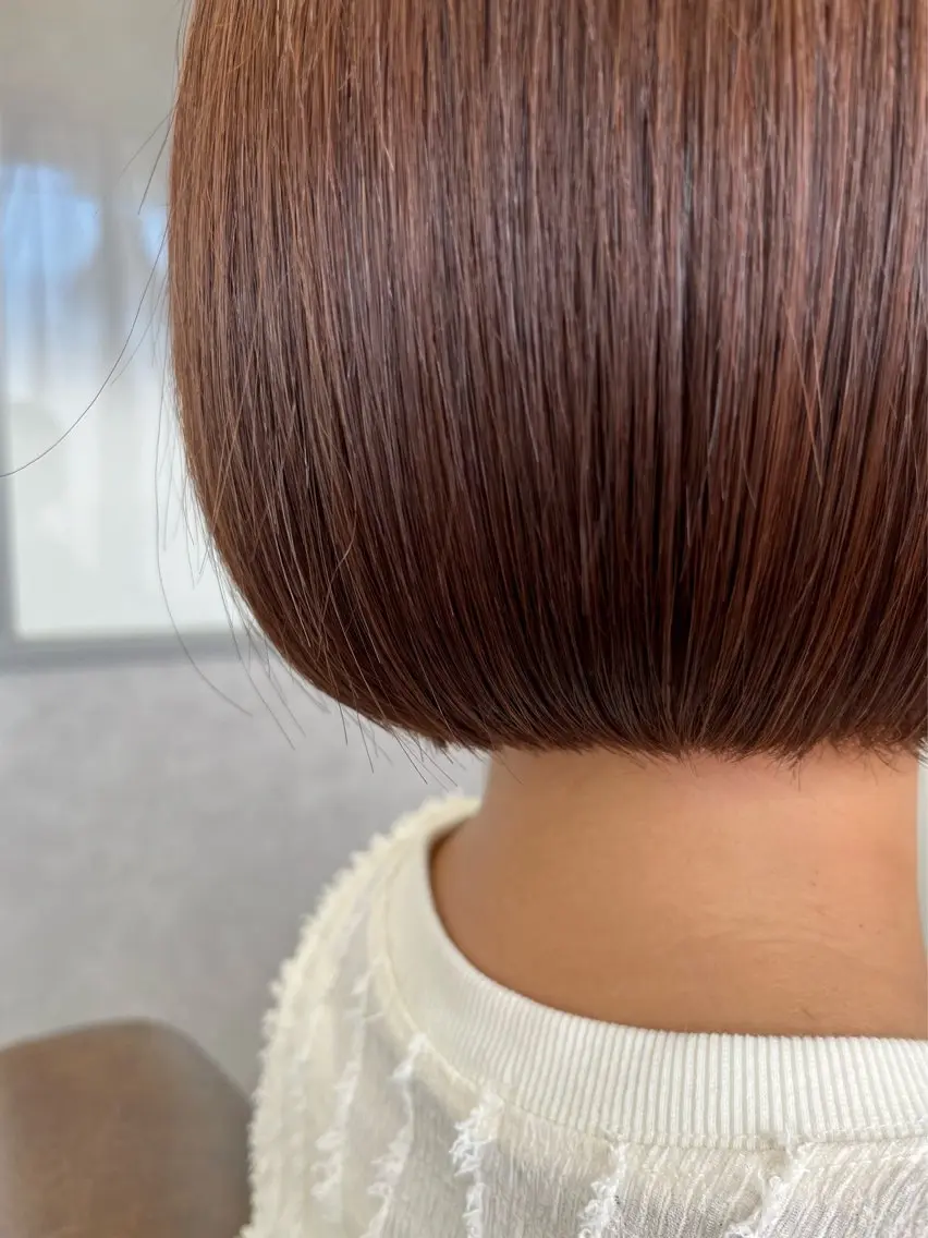 ショート ボブ カット 暖色＊ベージュ ＊くらたあやかのヘアスタイル