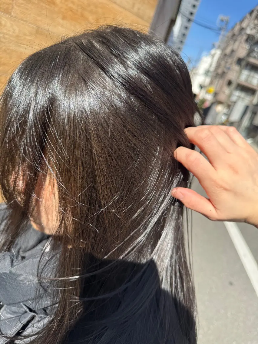 カラー ベージュカラー 黒髪 ブリーチ イルミナカラー オリーブベージュ 【髪質改善】 🌙ＲＵＮＡ🌙のヘアスタイル