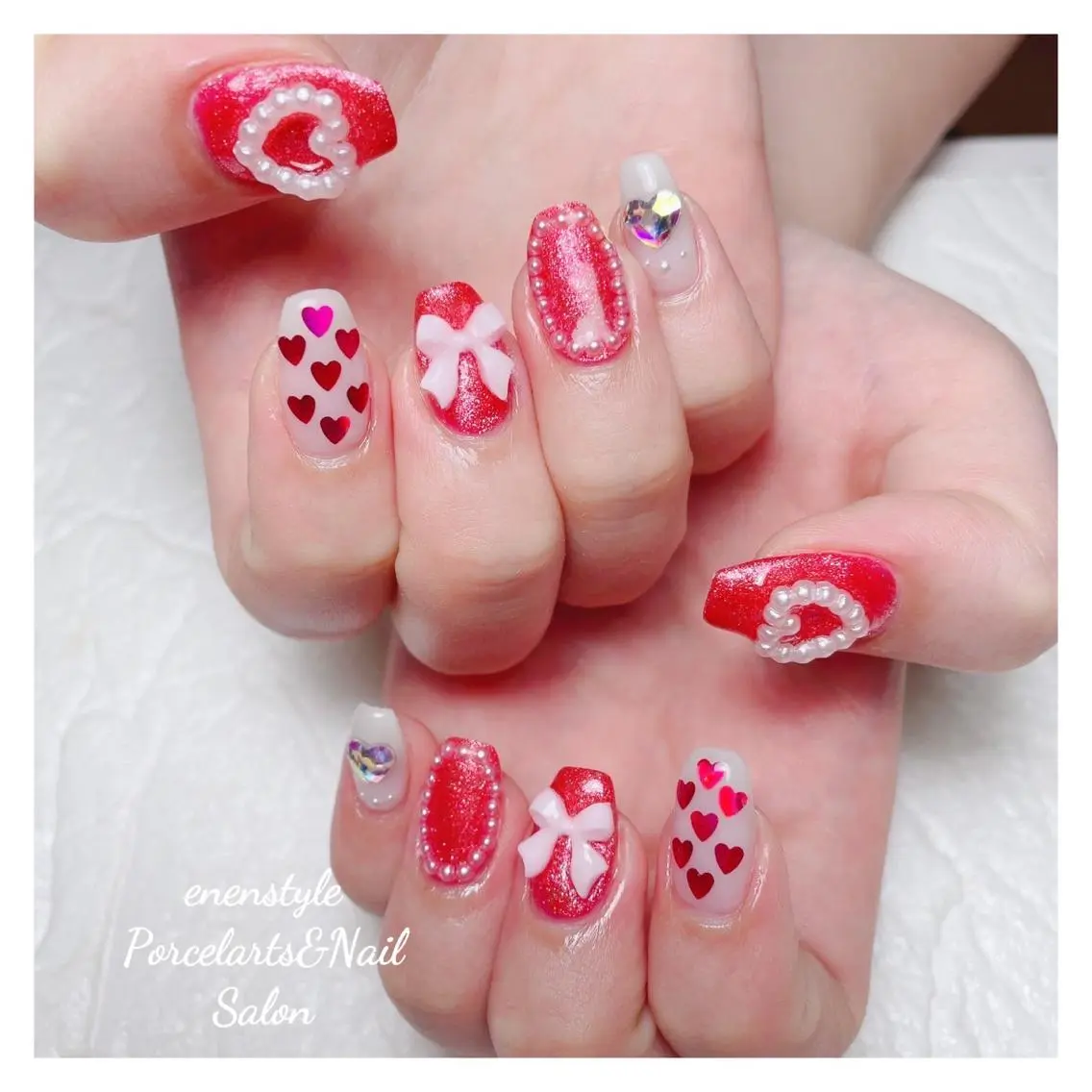 ミディアム ネイル 🐾enen style 🐾のネイルデザイン